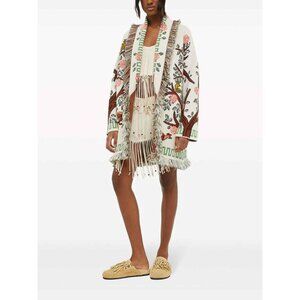 ALANUI Tree of Life Cashmere Cardigan Chalk Multicolor Size Small NWT